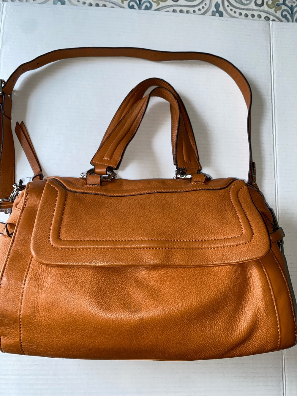 Aimee Kestenberg tan leather satchel handbag
